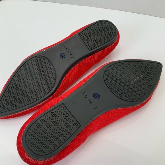 Rothy's Sz 8 The Point Ballet Flats Chili Red - Picture 10 of 11